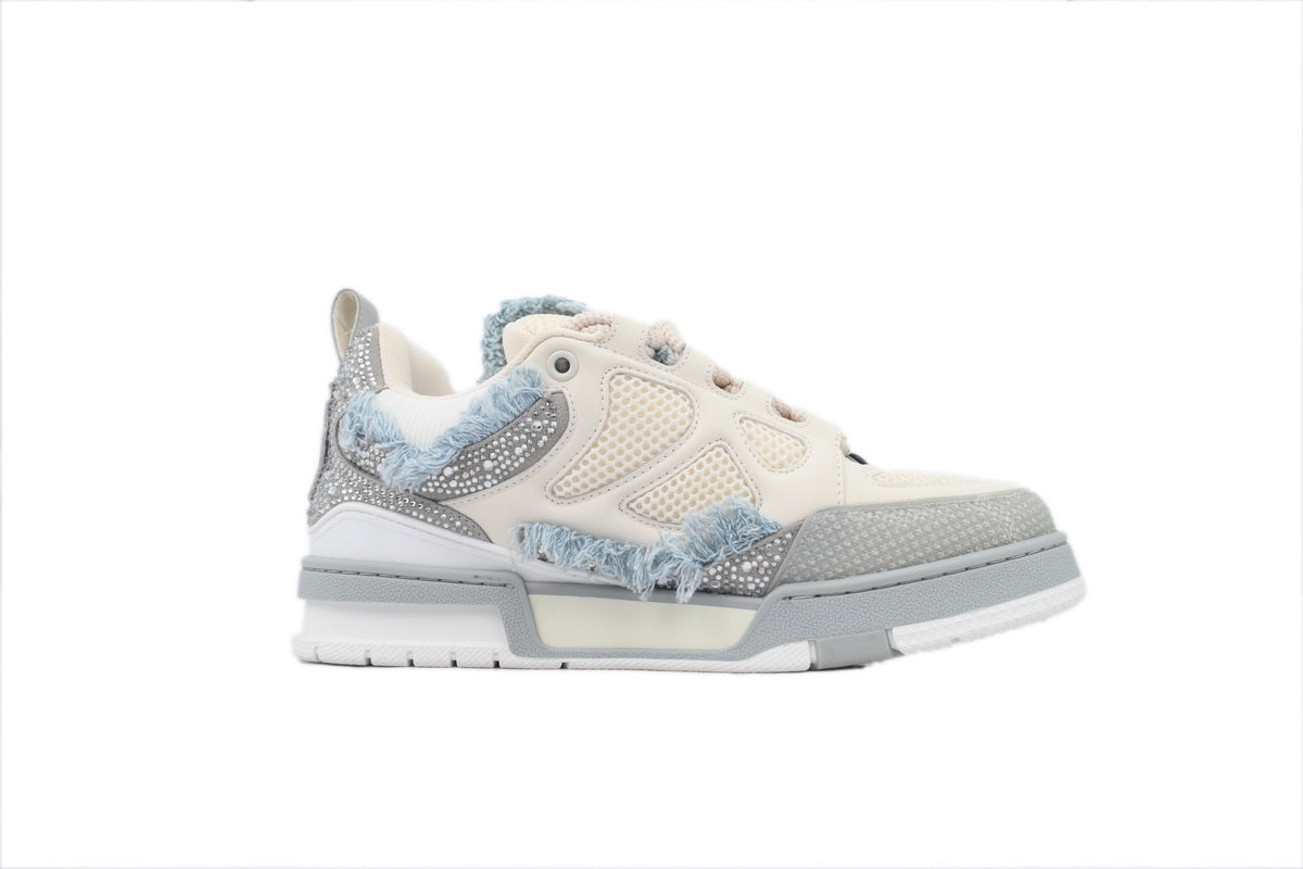 LOUIS VUITTON patin Cheval Crin Gris Blanc Diamant