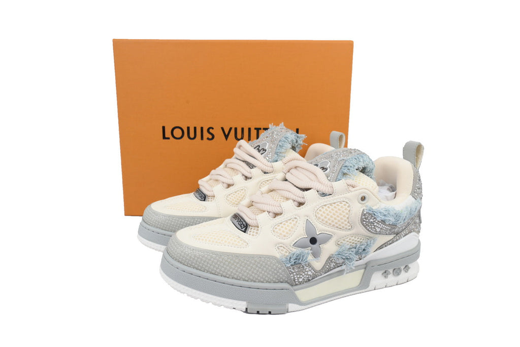 LOUIS VUITTON patin Cheval Crin Gris Blanc Diamant