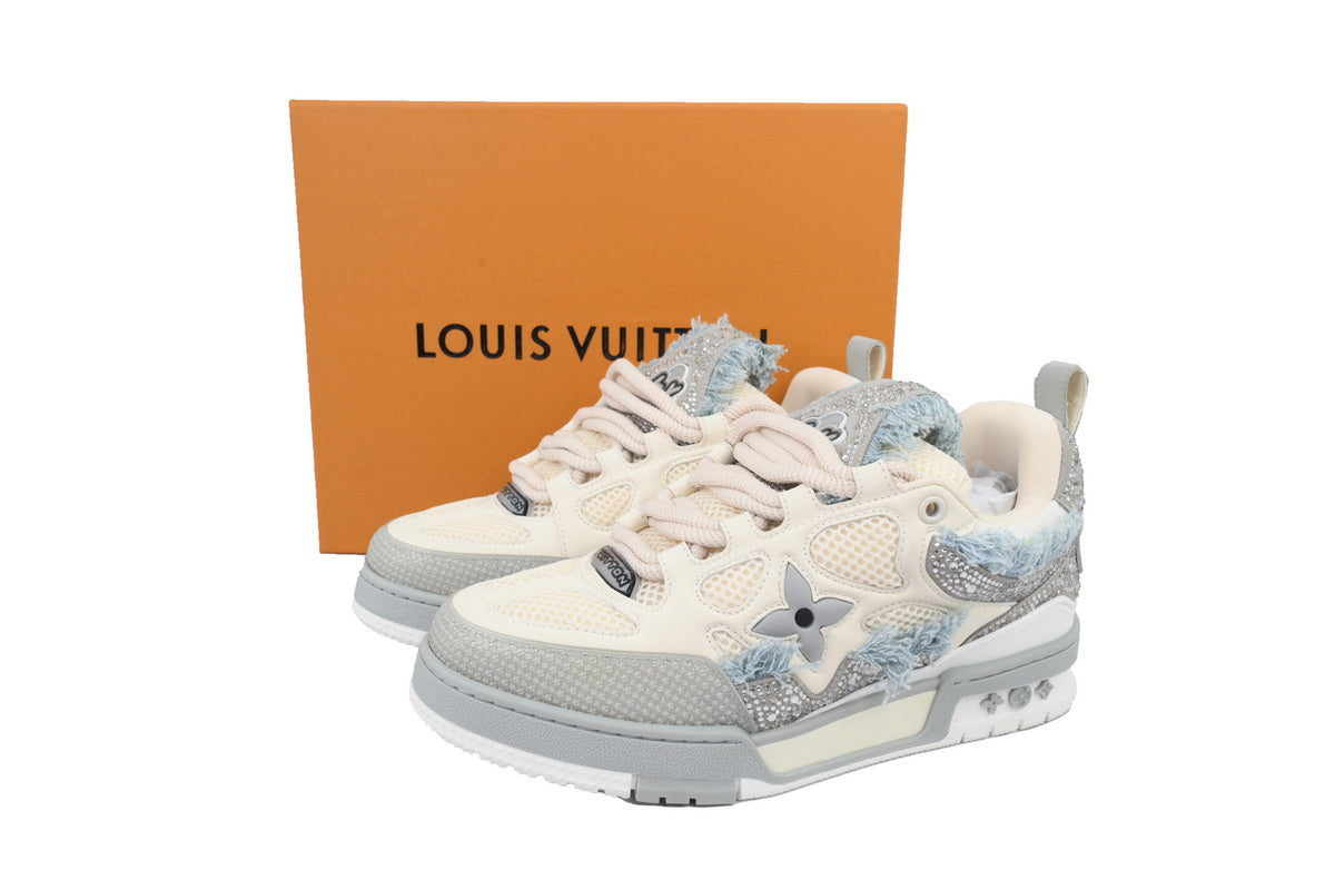 LOUIS VUITTON patin Cheval Crin Gris Blanc Diamant